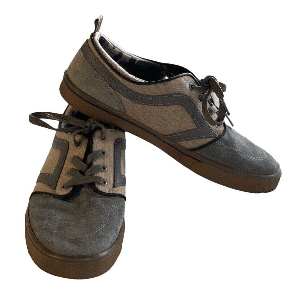 Airspeed Men's Rail Skate Shoes Gray Suede Lace Up Low Top Camo Lined 8.5